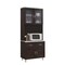 Contemporary Home Living 77.5" Brown and Gray Enclosed Kitchen Cabinet